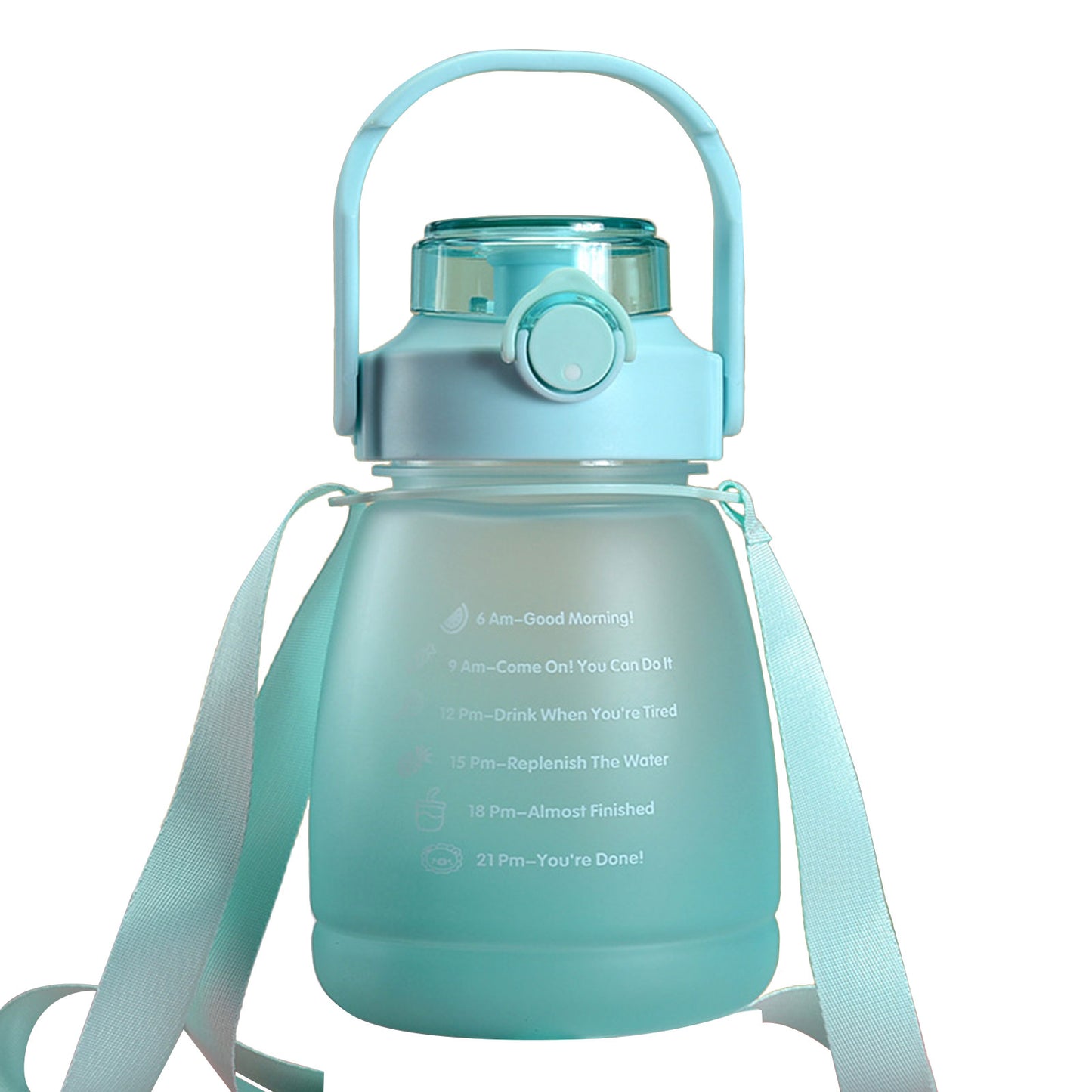 1300ml Big Belly Cup, Large Capacity, Straw Water Bottle With Cartoon Straw Strap