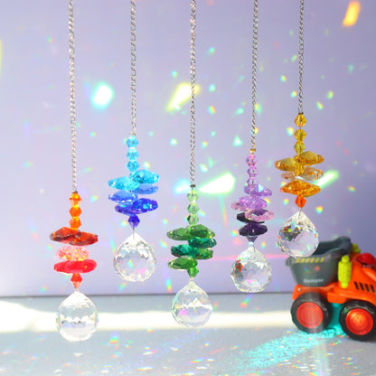 Crystal Windchimes Star,  Moon Pendant,  Hexagon Prisms,  Sun Light Catcher, Wind Chime