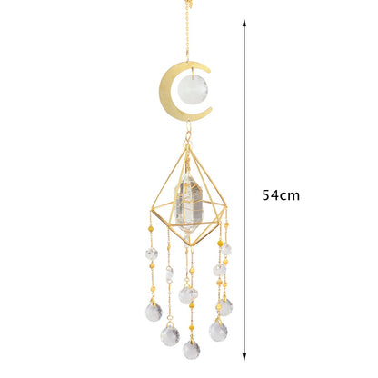 Crystal Windchimes Star,  Moon Pendant,  Hexagon Prisms,  Sun Light Catcher, Wind Chime