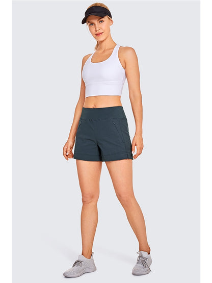 Lightweight Hiking, Quick-Dry Athletic Workout Shorts with Zip Pockets 4 Inches