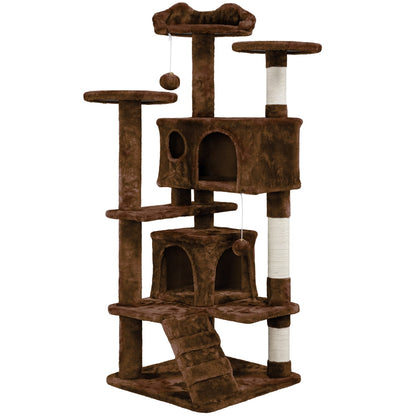 54.5“ Double Condo/  Cat Tree with Scratching Post