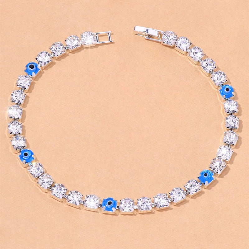 Stonefans, Rhinestone Evil Eye Anklet Bracelet