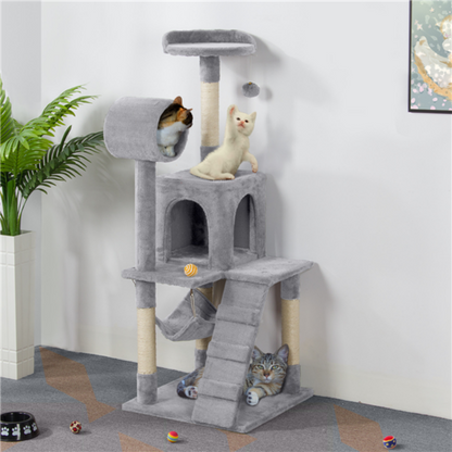 SmileMart 51“ Scratching Post/ Cat Tree with Hammock