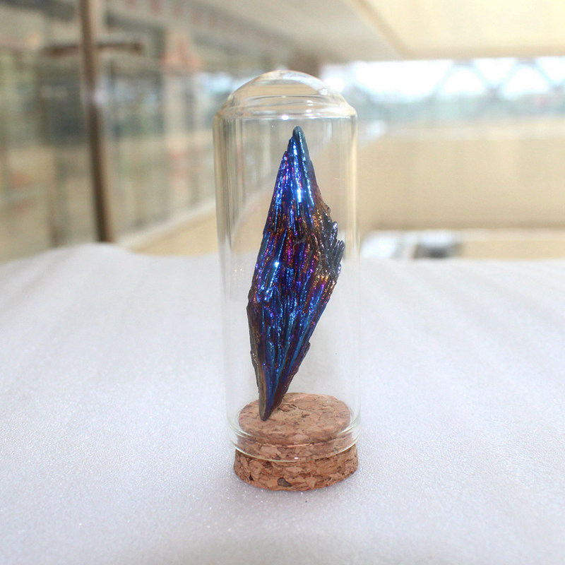 DIY Natural Aura Rainbow Kyanite Titanium, Bottles Crystal Cluster Landscape Bottle