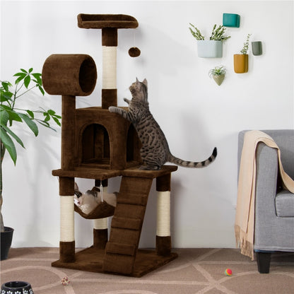 SmileMart 51“ Scratching Post/ Cat Tree with Hammock