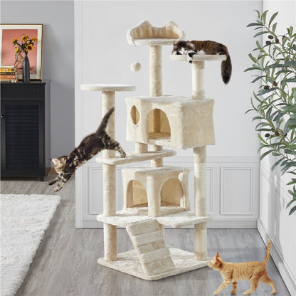 54.5“ Double Condo Cat Tree with Scratching Post