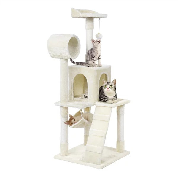 SmileMart 51“ Scratching Post/ Cat Tree with Hammock