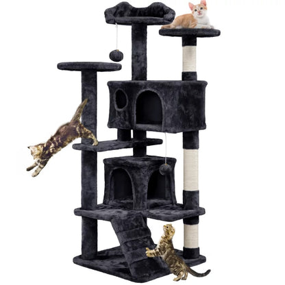 54.5“ Double Condo Cat Tree with Scratching Post