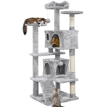 54.5“ Double Condo Cat Tree with Scratching Post