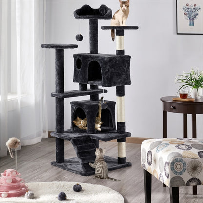 54.5“ Double Condo/  Cat Tree with Scratching Post