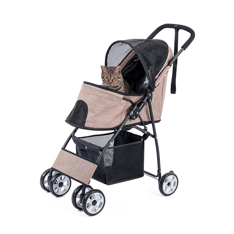 Stable Pet Carrier Stroller for Kitten Puppy Large Space Jogger Stroller