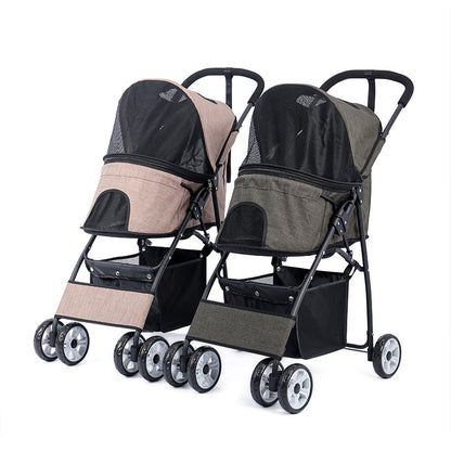 Stable Pet Carrier Stroller for Kitten Puppy Large Space Jogger Stroller