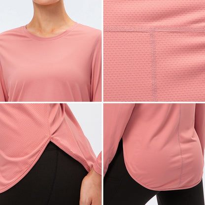 Shirts Women Seamless Elastic Long Sleeve Yoga Top