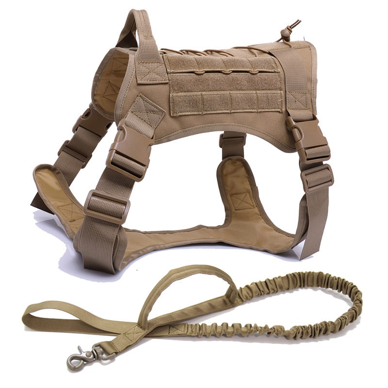 Tactical Dog Harnesses,  Pet Training Vest Dog Harness and Leash Set For Walking and Hunting