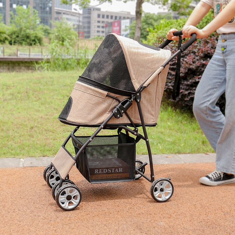 Stable Pet Carrier Stroller for Kitten Puppy Large Space Jogger Stroller