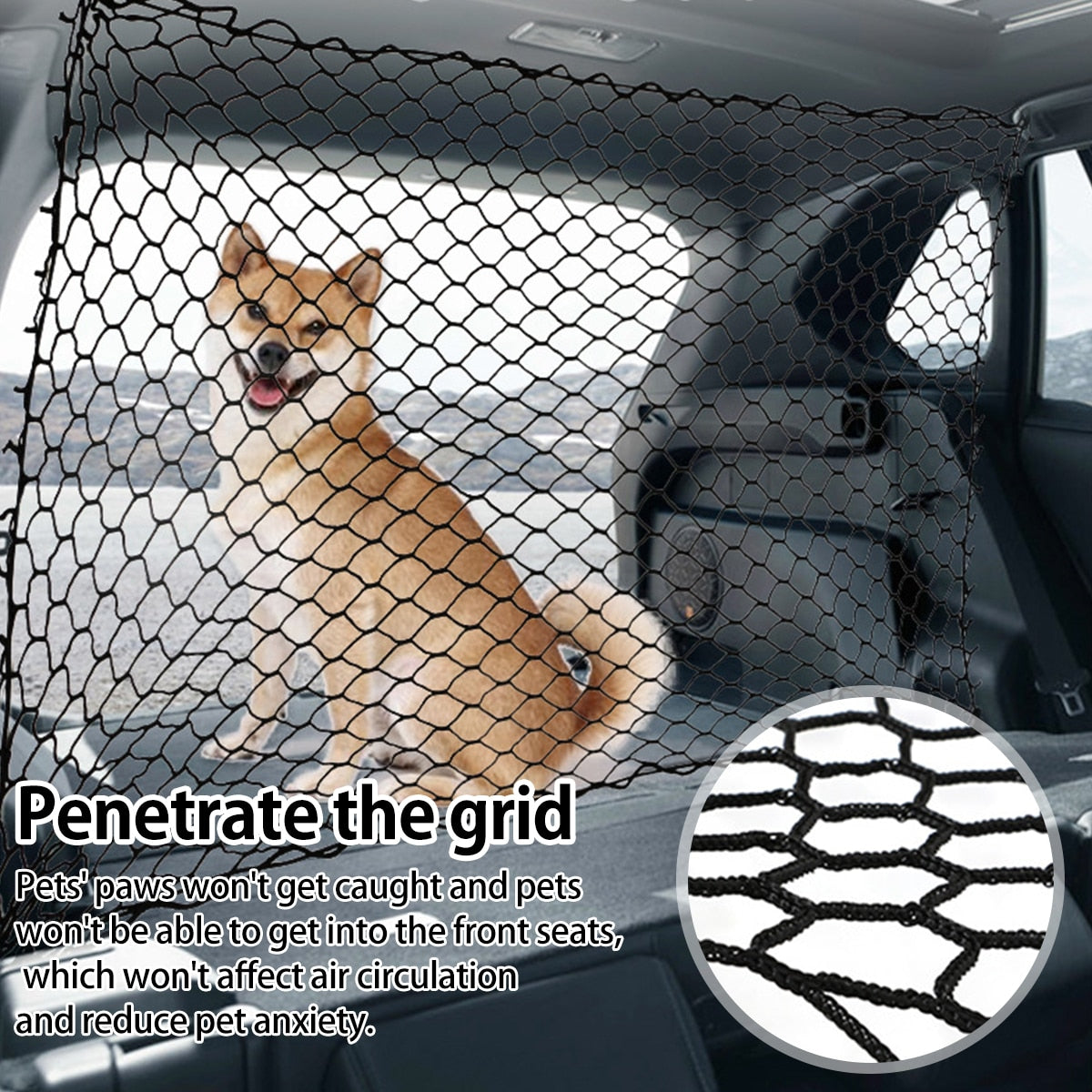 Car Dog Barrier Net is Reusable,  Foldable