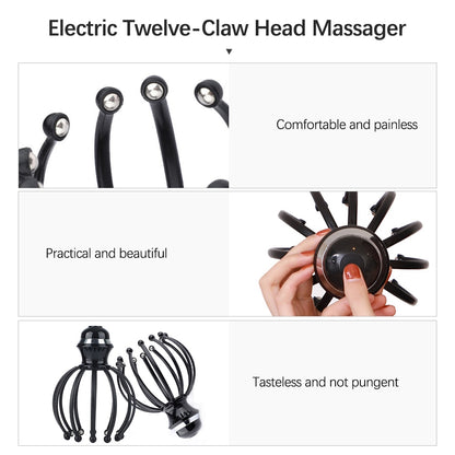 12 Claw Electric Head Massager,  Vibration  Scalp Relaxation