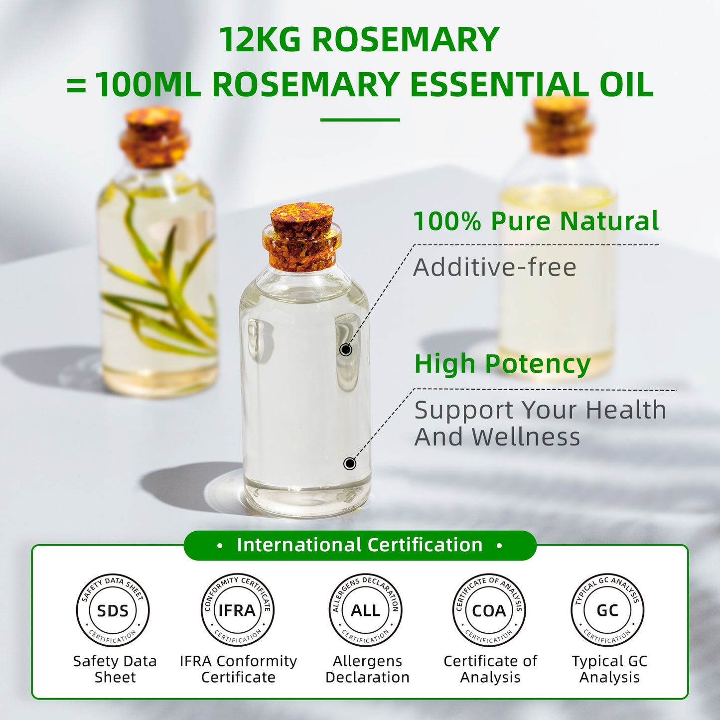 100ML Rosemary Essential Oils,100% Pure Nature for Aromatherapy