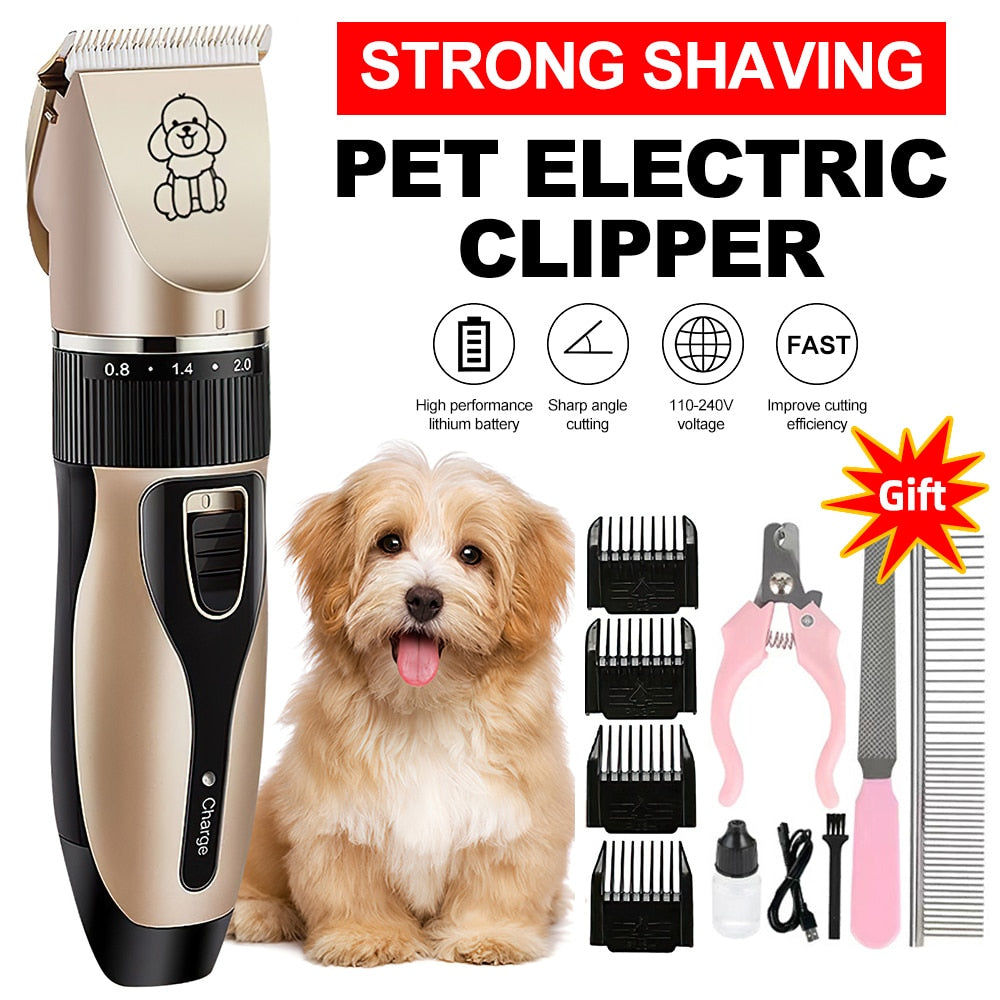 Professional Electric Dog Clippers Pet Hair Trimmer Grooming Hair Cutter Cordless Animal Hair Cutting Remover Machine Shaver Kit