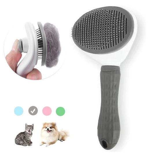 Pet Hair Removal Comb for Cats Non-slip Grooming Brush Stainless Steel Dog Accessories