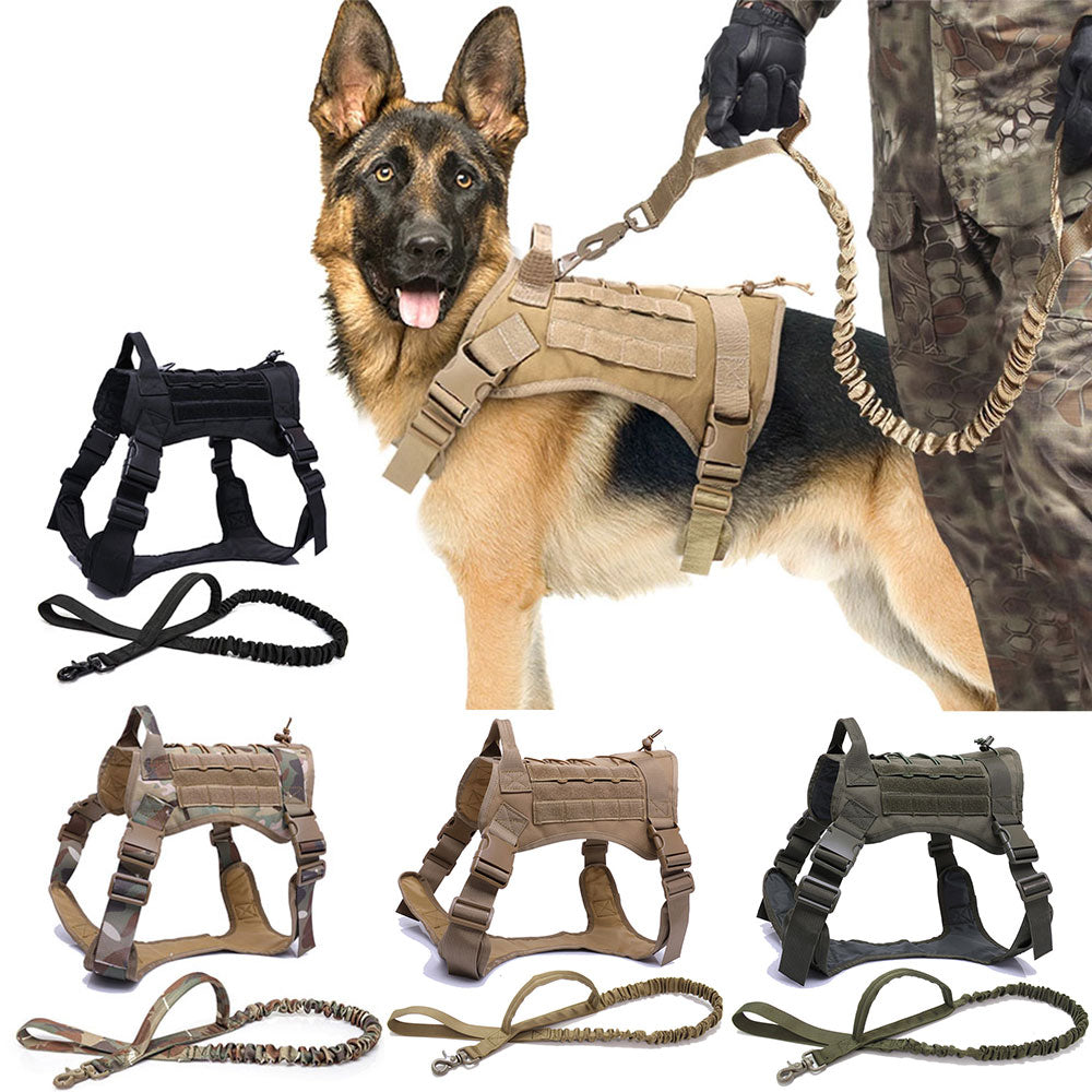 Tactical Dog Harnesses,  Pet Training Vest Dog Harness and Leash Set For Walking and Hunting