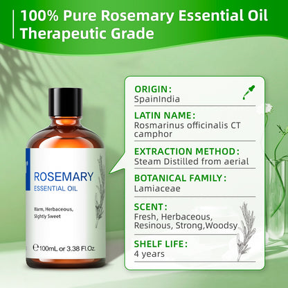 100ML Rosemary Essential Oils,100% Pure Nature for Aromatherapy