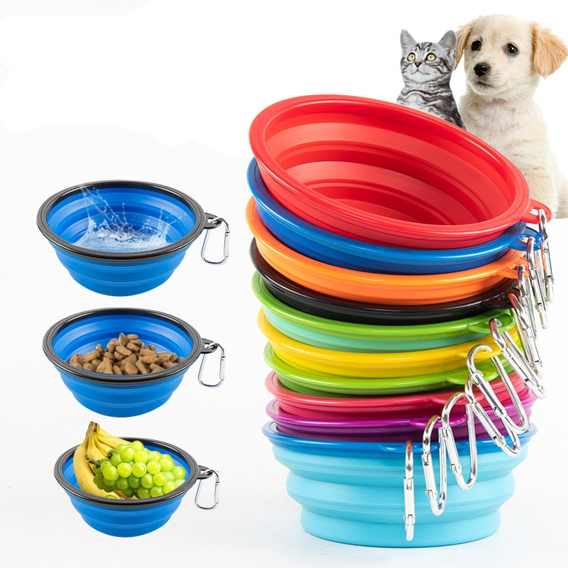 350ml Dog /Cat  Collapsible Silicone Pet Travel Bowls Food,  Water